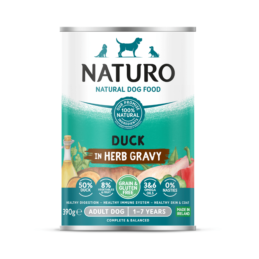 Adult Dog Duck in Herb Gravy - Grain & Gluten Free Dog Food | 390g Cans x 12