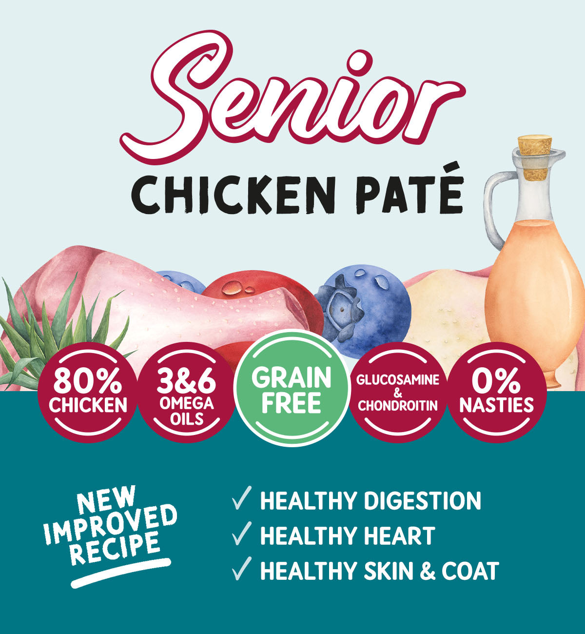 Senior Cat Chicken Pate - Grain Free Cat Food | 85g Pouches  x 12