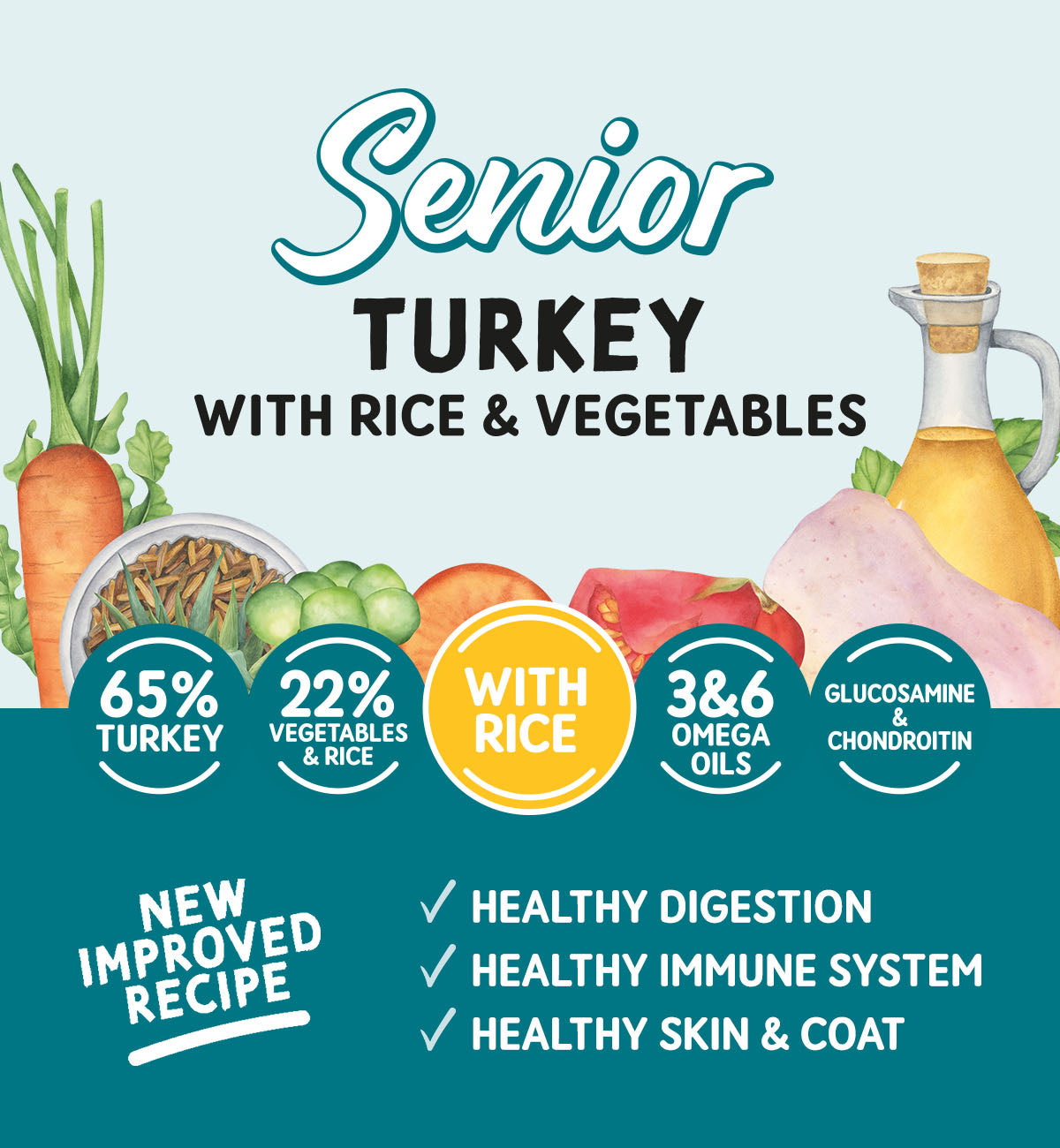 Senior Dog Turkey with Rice and Vegetables - Wet Dog Food | 400g Trays  x 7