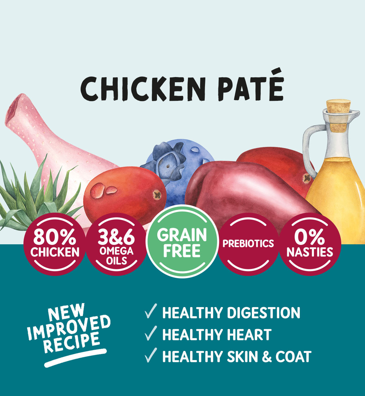 Adult Cat Chicken Pate - Grain Free Cat Food | 85g Pouches x 12