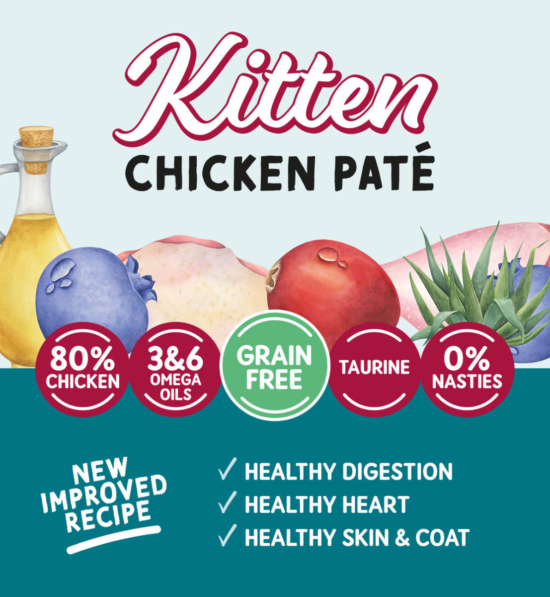 Kitten Chicken Pate - Grain Free Cat Food | 85g Pouches x 12