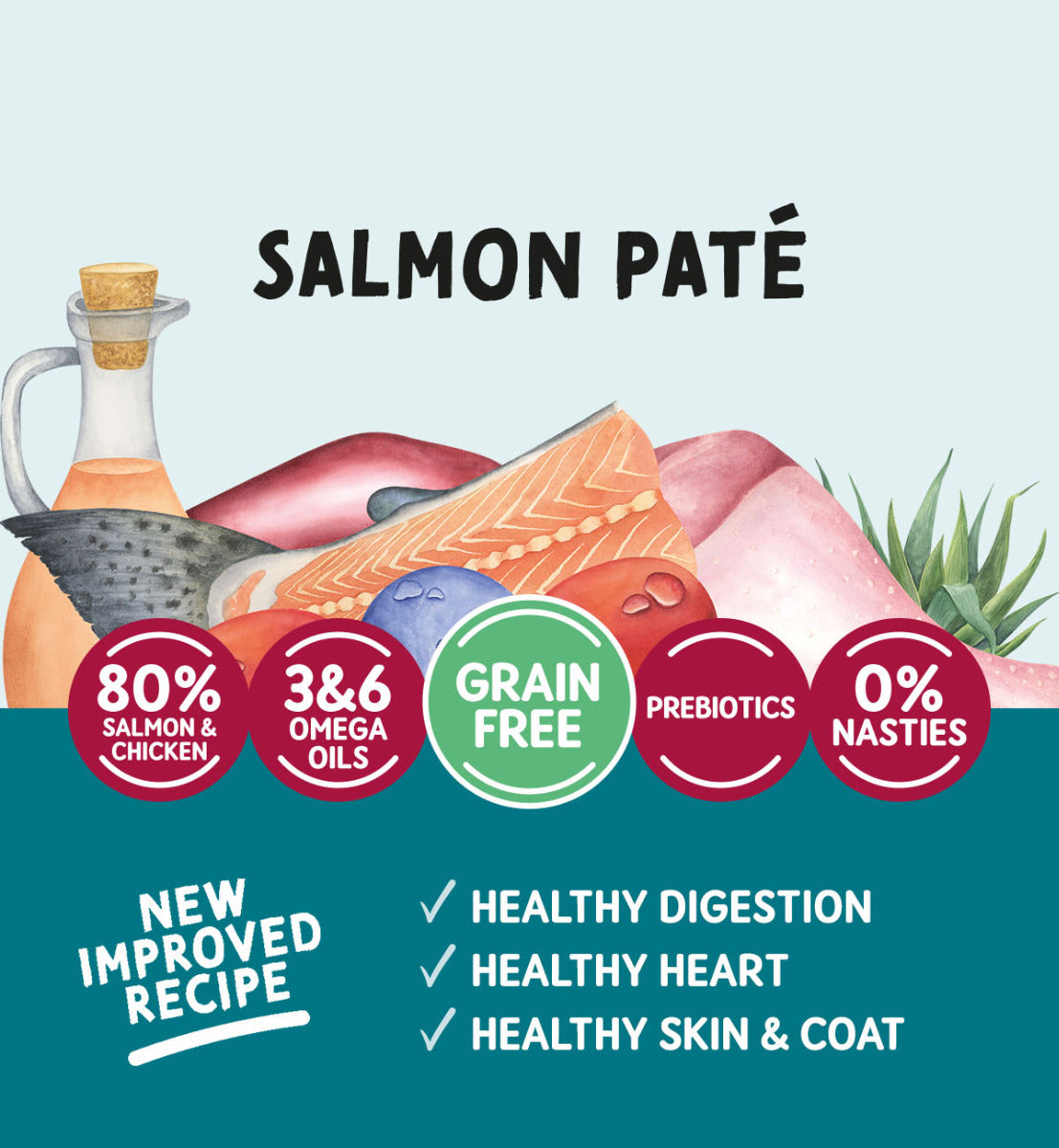 Adult Cat Salmon Pate - Grain Free Cat Food | 85g Pouches x 12