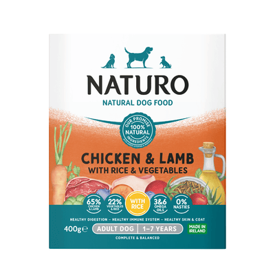 Adult Dog Chicken and Lamb with Rice and Vegetables - Wet Dog Food | 400g Trays x 7