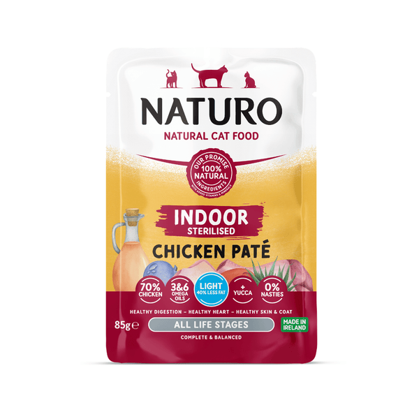 Adult Cat Indoor Sterilised Light Chicken Pate - Grain Free Cat Food | 85g Pouches x 12