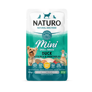 Adult Mini Dog Duck with Rice and Vegetables - Wet Dog Food | 150g Pouches x 8