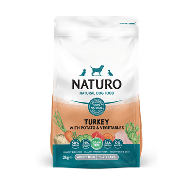 Adult Dog Turkey and Potato with Vegetables - Grain Free Dog Food | 2kg Dry Food