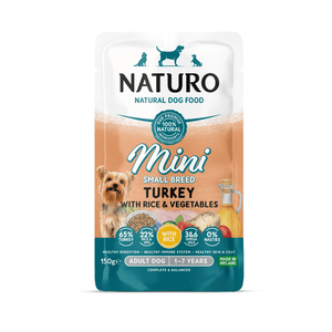 Adult Mini Dog Turkey with Rice & Vegetables - Wet Dog Food | 150g Pouches x 8