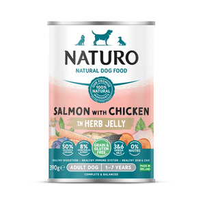 Adult Dog Salmon with Chicken in a Herb Jelly - Grain & Gluten Free Dog Food | 390g  Cans x 12
