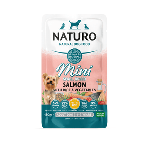Adult Mini Dog Salmon with Rice and Vegetables - Wet Dog Food | 150g Pouches x 8