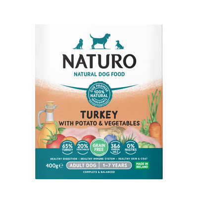 Adult Dog Turkey with Potato and Vegetables - Grain Free Dog Food | 400g Trays x 7