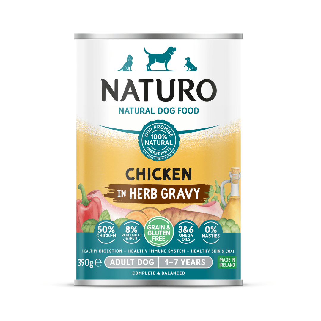 Adult Dog Chicken in a Herb Gravy - Grain & Gluten Free Dog Food | 390g Cans x 12