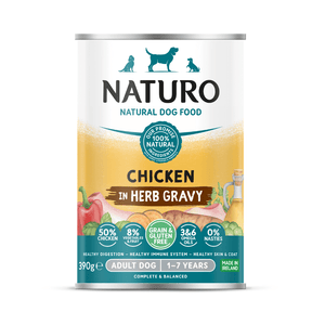 Adult Dog Chicken in a Herb Gravy - Grain & Gluten Free Dog Food | 390g Cans x 12