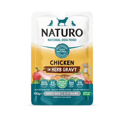 Adult Chicken in Herb Gravy -  Grain & Gluten Free Dog Food | 100g Pouches x 12