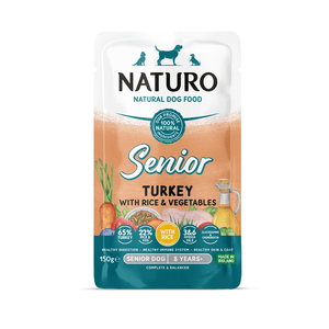 Senior Dog Turkey & Rice with Vegetables - Wet Dog Food | 150g Pouches x 8