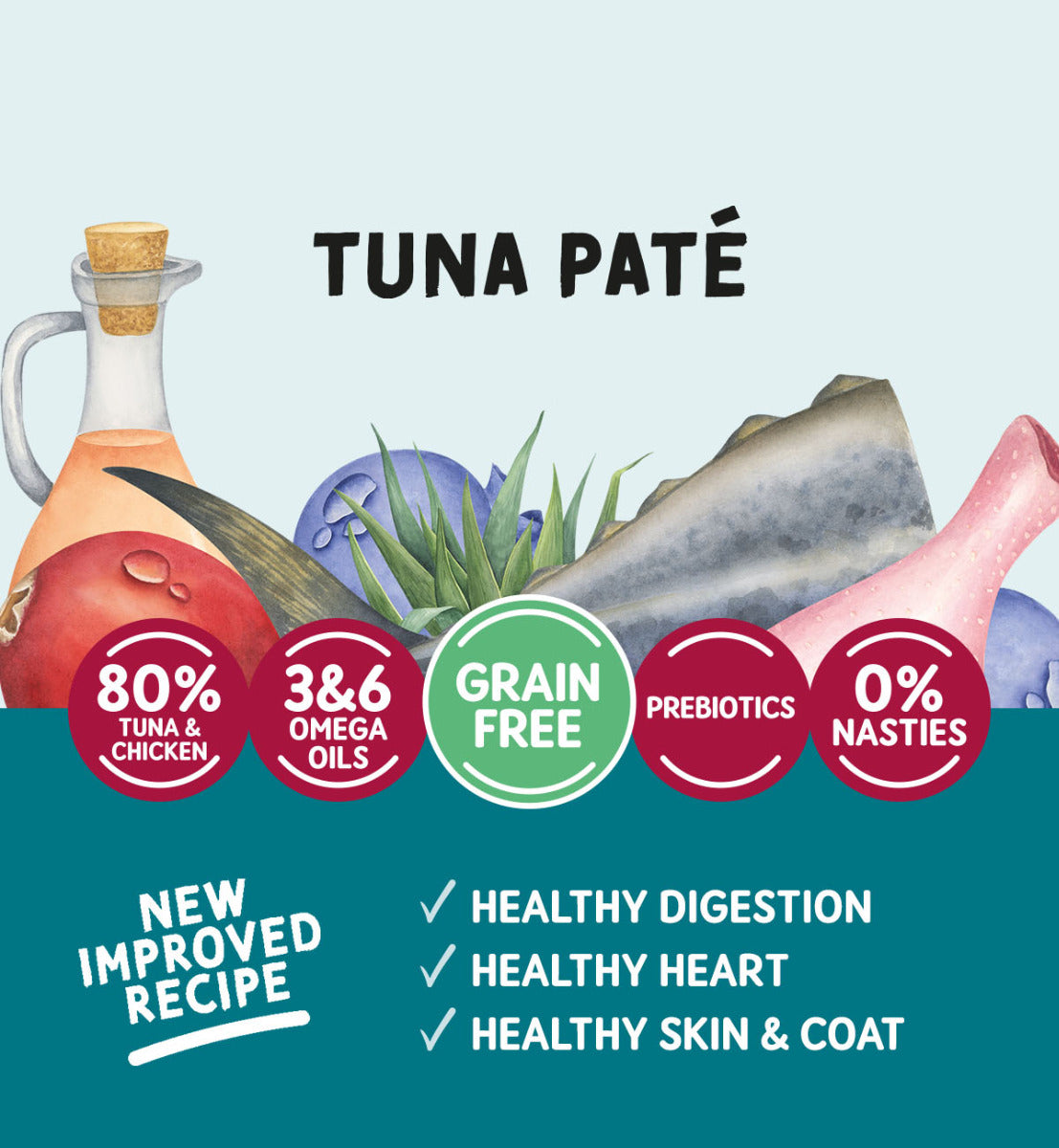 Adult Cat Grain Free Tuna Pate Pouches 85g x 12