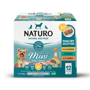 Adult Mini Dog Variety Pack with Rice - Wet Dog Food | 150g Pouches x 12