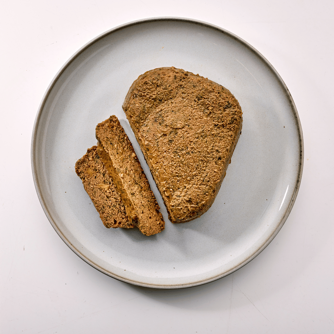 Naturo dog food tray food on plate in slices